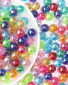 Perlen zum Auffädeln - 200 pcs Multicolor lose Perlen,8mm 10mm,Bastelperlen Bunt - Bild 1 von 6