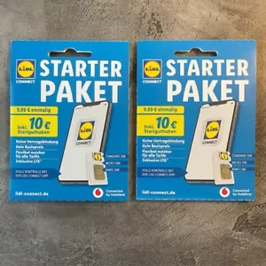 2 x LIDL CONNECT Starterpaket unregistriert SIM Karte NEU 10€ Startguthaben 5G - Bild 1 von 3