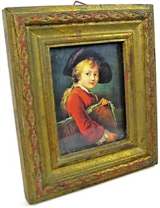 Young Scholar Small Wood & Glass Framed Art Print with Hanger 5¾' x 4⅞" Italy - Picture 1 of 3