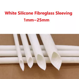 White Silicone Fiber Glass Tube Wire Cable Insulating High Temp Sleeving 1~25mm - Picture 1 of 5