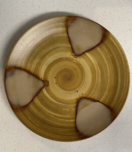 Sango Splash 4951 Round Serving Plate Brown Drip Glaze Swirl Stoneware 12”