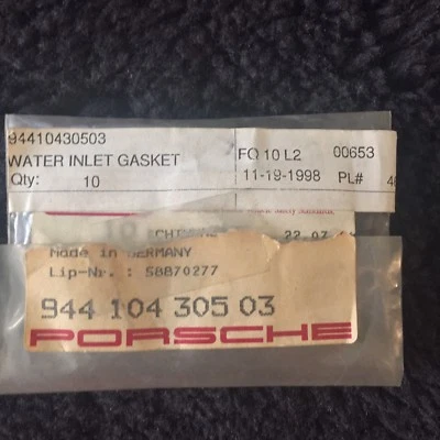 Juego de juntas de entrada de agua Porsche 944 Serie 2 1985-88 944 104 305 03 Nuevo de Lote Original Nuevo Foto 1 de 2