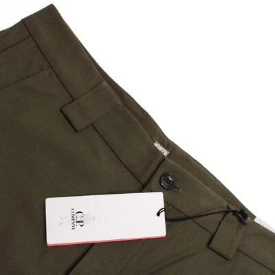 C.P. (CP) Company Nuevo con Etiquetas Chinos/Pantalones Informales Talla 48 (~US 32) en Verde Sólido Foto 1 de 4