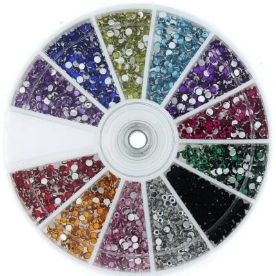BOOLAVARD Nail Art Rhinestone Pack 1200 Quality Gemstones - Rhinestone Deco With Wheel