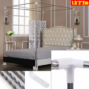 Soporte para marco de mosquitera de acero inoxidable de 4 esquinas con dosel 1,5 mx2 m - Imagen 1 de 13