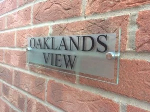 Door Sign House Numbers Glass Acrylic Silver Custom House Numbers Address Plaque - Picture 1 of 23