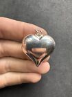 6.9g Vintage Sterling Silver 925 Puffy Heart Pendant Jewelry lot L