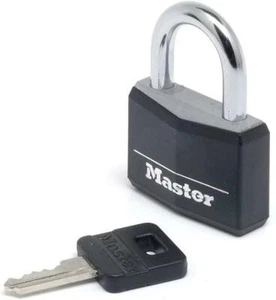 Master Lock Black Covered Aluminium Padlock 40 x 6 x 21mm - Picture 1 of 1