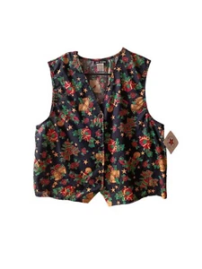 vtg christmas holiday vest by Alli Petites womens large USA NWT - Picture 1 of 5