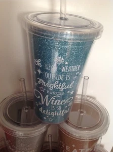 6 Festive Drinking Goblets With Straws - Picture 1 of 9