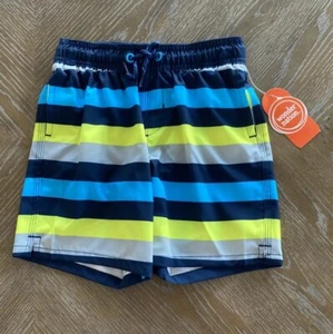 Wonder Nation Boys Quick Dry Swim Trunks Pocket Tropical Shorts XS (4-5) - Picture 1 of 4