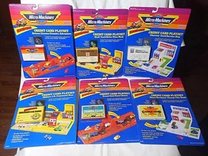 Set Completo Di 6 Micro Machines Credit Card Playset Insiders! Galoob Vintage 90 - Foto 1 di 21