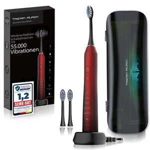 Tristan Auron Schallzahnbürste-55000 Schwingungen-60 Tage Akku inkl. UV Case-Rot - Bild 1 von 9