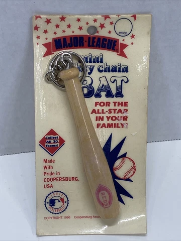 Vintage Cincinnati Reds 4”Mini Wood Baseball Bat Keychain 1￼996 Nib Cover