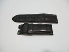 Officine Panerai 24mm X 22mm Black Reptilian Leather Watch Strap Bands 115+75 Mm