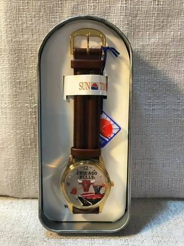 Mens Sun Time Chicago Bulls Basketball NBA Floater Sports Watch Cover