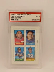 1969 Topps #Cuatro en uno Larry Csonka novato graduado PSA 7 - Imagen 1 de 2