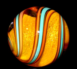 GEOFFREY BEETEM GLASMARMOR / 1,545" - GOLDENROD SPARKLER - NEUWERTIG GRÜN, SENF - Bild 1 von 10