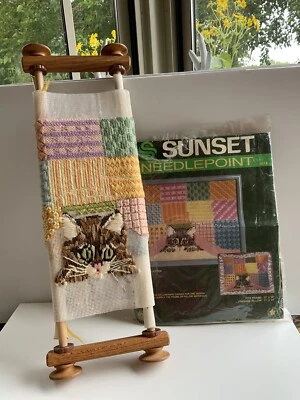 Bill's Frames Frame With Started Sunset Needlepoint Kit - Image 1 of 4