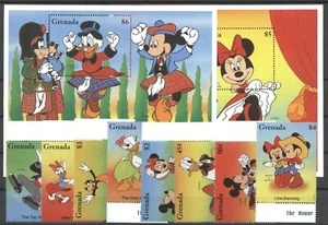 Walt Disney, danza - Grenada - 3144-3151, Bl.419-420 ** nuovo di zecca 1996 - Foto 1 di 1
