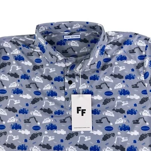 Polo de golf Fore Fathers para hombre gris medio rendimiento trabajo construcción elástico - Imagen 1 de 9