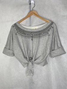 Nicki Minaj Womens shirt Crop Top Gray Short Sleeve Size Small S - Picture 1 of 12