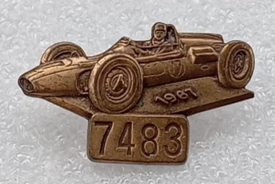 1967 Indianapolis 500 Pit Badge #7483 Indy Pin Vintage - Image 1 of 4