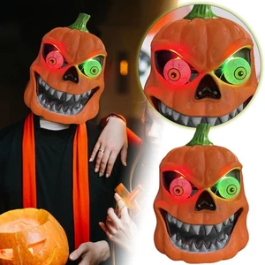 Halloween Maske leuchtet im Dunkeln Grusel Kürbis Maske Kostüm Zubehör Party Deko - Bild 1 von 6