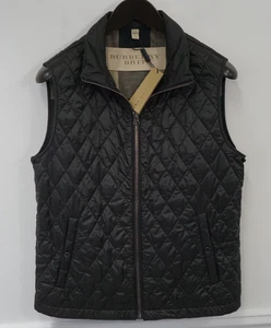 Men Burberry Quilted Vest  Full Zip  Black Size US38 S - Picture 1 of 11