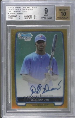 2012 Bowman Draft Chrome Picks Gold Refractor /50 DJ Davis BGS 9 MINT Auto - Image 1 of 2