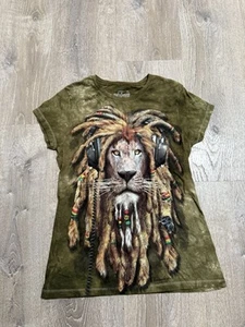 The Mountain Rainforest Cafe Rasta Lion Crew Neck Short Sleeve Sz Kids XL - Picture 1 of 2