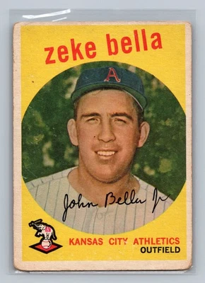 1959 Topps Zeke Bella  #254 - Kansas City Athletics - VG - Image 1 of 2