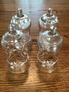 Home Interiors Christmas Poinsettias Etched Embossed PEG Votive Cups / 4 - Picture 1 of 2