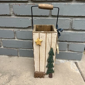 Urholz Container Hütte Deko Holz Bär, Baum, Stern Frohe Weihnachten Anhänger - Bild 1 von 12