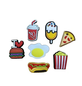 Shoe Charms Fast Food Theme Shoe Charms Pizza Burger Popcorn Charms - Picture 1 of 8