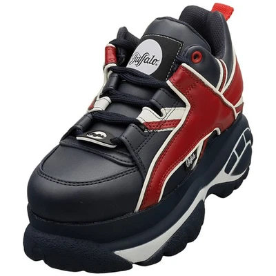 Botas de moda para mujer Buffalo 1339-14 Vegan Napp en azul rojo - 9 EE. UU. Foto 1 de 4