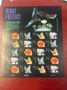 US SC #3664a American Bats Night Friends. 37¢ Sheet of 20 - Picture 1 of 1