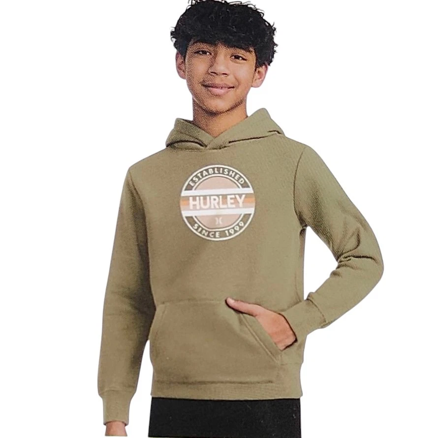 Moletom com capuz de lã novo com etiquetas Hurley Youth, tamanho: XL (18/20), verde samambaia - Imagem 1 de 1