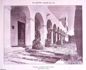 1925 : GOVERNMENT HOUSE, LOGGIA, PRETORIA. HERBERT BAKER, ARCHITECT. AN ORIGINAL - Imagen 1 de 1