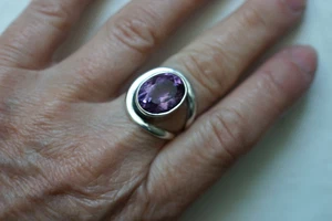 Anello con ametista in argento 925 - Foto 1 di 1