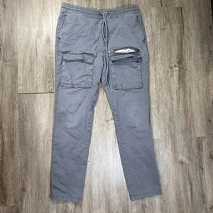 Pantalones Pacsun Slim Cargo Gris Para Hombre Grandes Delgados Cordón Cónico - Imagen 1 de 7