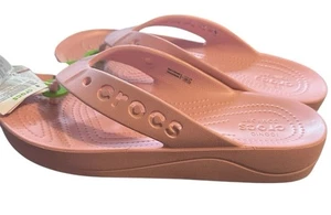Crocs Baya Plateau-Flip-Flop Damen-Sandalen Größe 9 rosa Rouge Slipper neu ohne Etikett selten - Bild 1 von 5