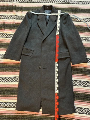 复古 BROOKCRAFT 羊毛和羊绒风衣外套炭黑色夹克,40 短 — 第 1/4 张图片