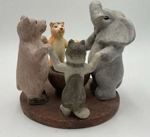 Penco Circle Of Friends Candle Holder W/ Elephant, Bear, Tiger & Wolf 7” - Picture 1 of 16