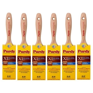 Genuine Purdy 6 Pack XL Elite Sprig Flat 2" Paint Brushes 144380520-6PK - Picture 1 of 3