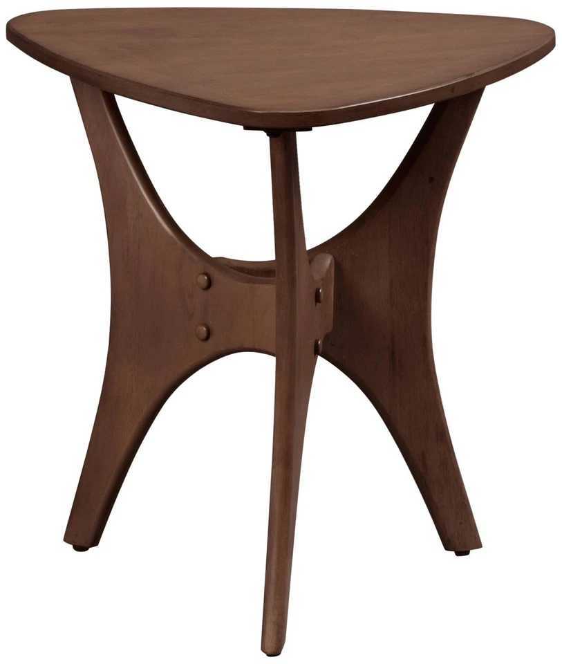 INK + IVY Blaze 21" Wide Warm Pecan Triangular Accent Table - Image 1 of 1