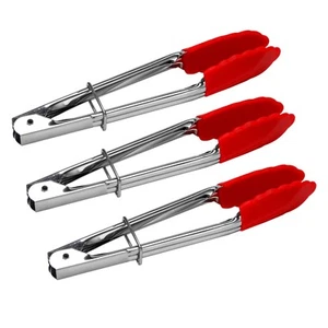 Kleine Zangen Mit Silikon Spitzen 7- Kuechen Zangen - 3Er Set - Perfekt1113 - Bild 1 von 8
