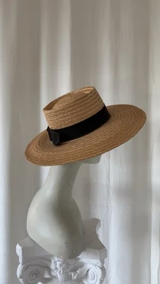 Sombrero de paja de ala ancha vintage años 60 Abercrombie & Fitch Madcaps Foto 1 de 4