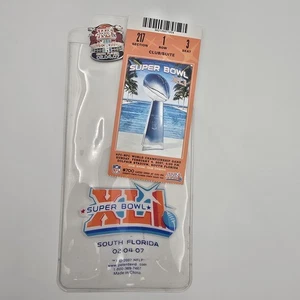 2007 Super Bowl XLI USED Ticket Sleeve, & Pin Colts v Chicago Bears Row 1 Seat 3 - Bild 1 von 11