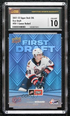 2021-22 Upper Deck CHL First Draft Connor Bedard #FD-1 CSG 10 Gem Mint - Image 1 of 2